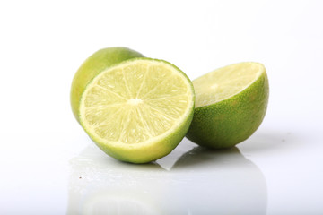 Fresh lime and slice, Isolated