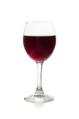Elegant red wine glass isoolated on a white background