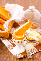 Soft boiled egg with toast
