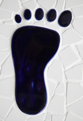 blauer Fußabdruck