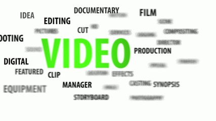 Video and film production tag cloud