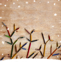 original christmas background with pencils