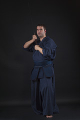 kendo fighter in the studio