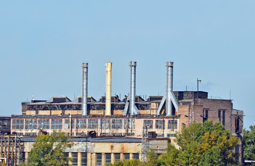 Old coal fired power plant in industrial zone of Kiev, Ukraine