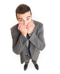 Funny scared man
