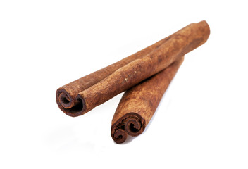 cinnamon sticks close-up isolated on white background