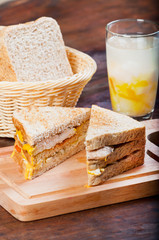 double layered chicken club house w/ melted cheese