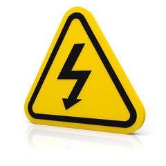 High voltage yellow warning sign