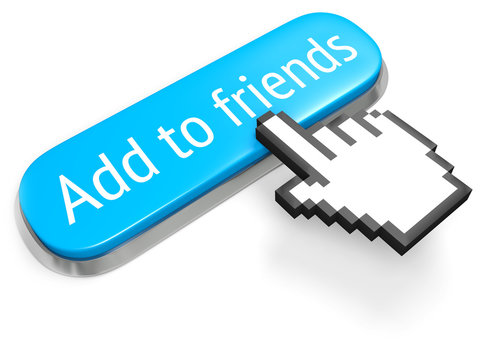 Long blue Add to friends and hand cursor