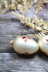 Obraz premium Golden twig and balls