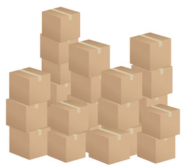 cardboard boxes stack
