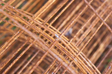 Rusty steel construction framework.