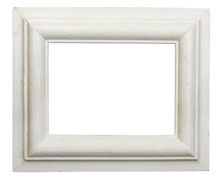 Old white frame isolated