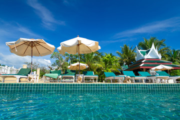 Fototapeta na wymiar Tropical swimming pool in Thailand