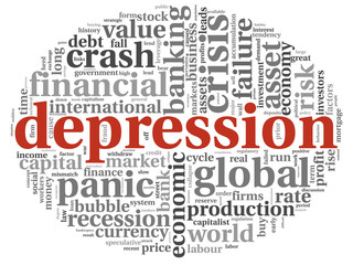 Depression concept on white