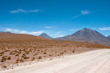 Gravel road in Atacama desert, Chile