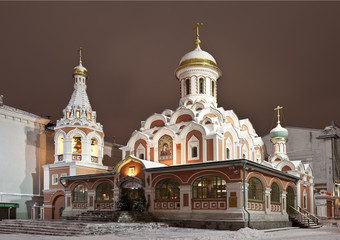 Night Moscow. The church on the Red square