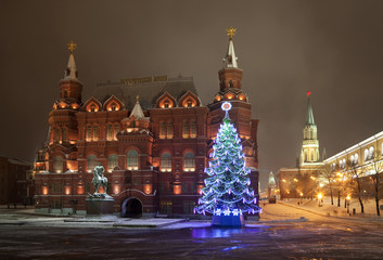 Obraz premium Night Moscow. The Historical Museum