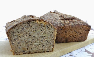 wholemeal bread baked at home