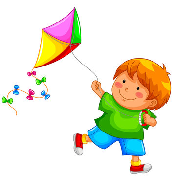 boy flying a kite