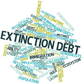 Word cloud for Extinction debt