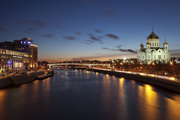 Fototapeta na wymiar Night Moscow. Panorama