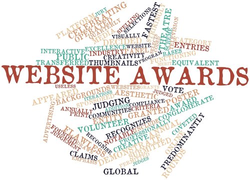Word cloud for Website awards