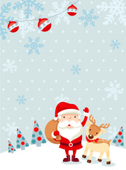 Santa Claus with winter scene
