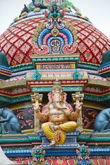Fototapeta na wymiar Hinduskiej świątyni w Singapurze