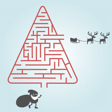 Santa with Maze Christmas tree.