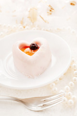 Heart-shaped dessert for Valentine's Day