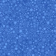 Blue snowflakes pattern, winter vector texture