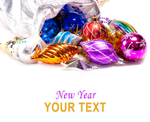 New year background with colorful decorations