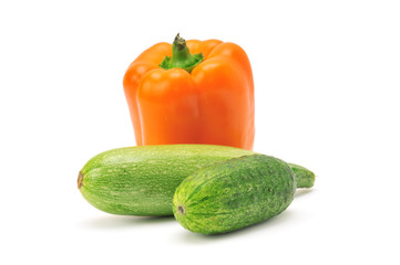 vegetables on white