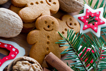 Gingerbread man - Christmas cookies and nuts
