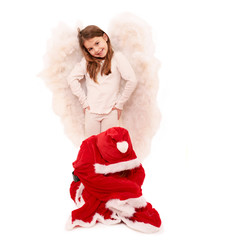 Weihnachtsengel und beleidigter Weihnachtsmann