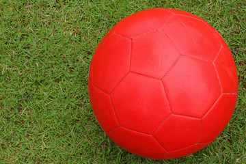 Plakat Football on the green grass