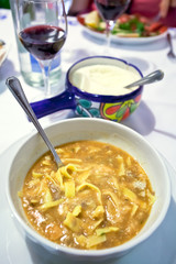 italian soup with pasta and beans