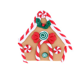 Ginger bread house isolated on white background