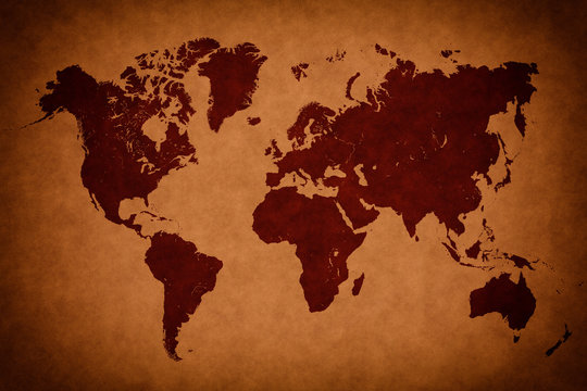 Old vintage world map