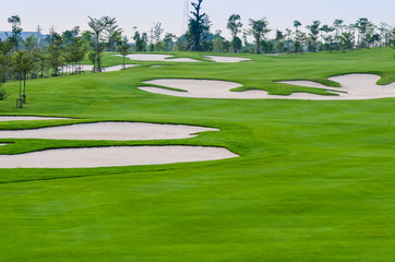 view landscape of golf course at Thailand