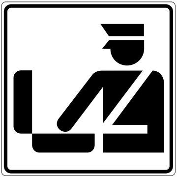 Schild wei&szlig; - Zollkontrolle