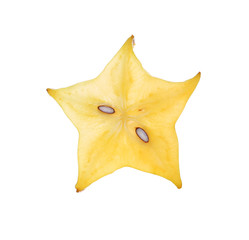 Naklejka premium Carambola slice isolated on white background