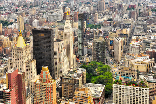 Fototapeta New York Manhattan streets bird view