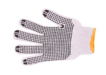 working gloves with rubber dots isolated on white background