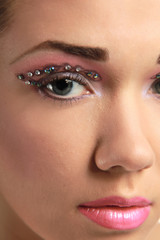 Woman eye with exotic style makeup