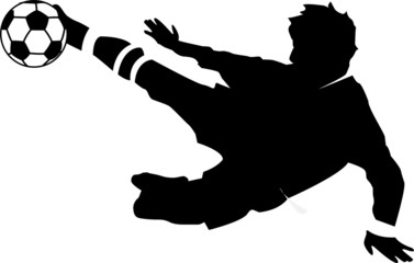 Fußballspieler Mit Ball Fallrückzieher Fußballspieler Mit Ball Fallrückzieher
