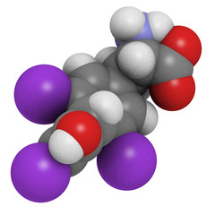 triiodothyronin hormone molecule, chemical structure