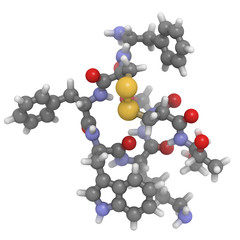 Octreotide molecule, chemical structure.