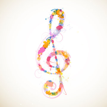 Vector Illustration of an Abstract Colorful Clef